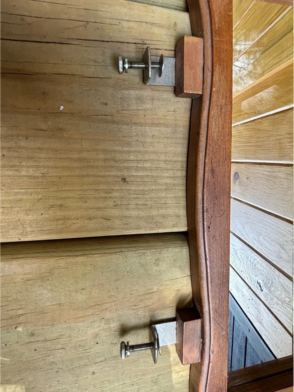 Wood Frame Clamp-On Mirror with Adjustable Screws
